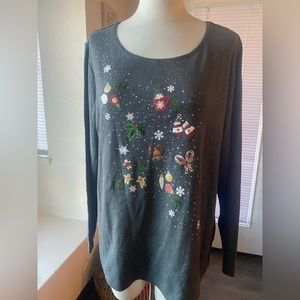 Plus Size Cotton Holiday Glitter T-Shirt, Created for Macy's